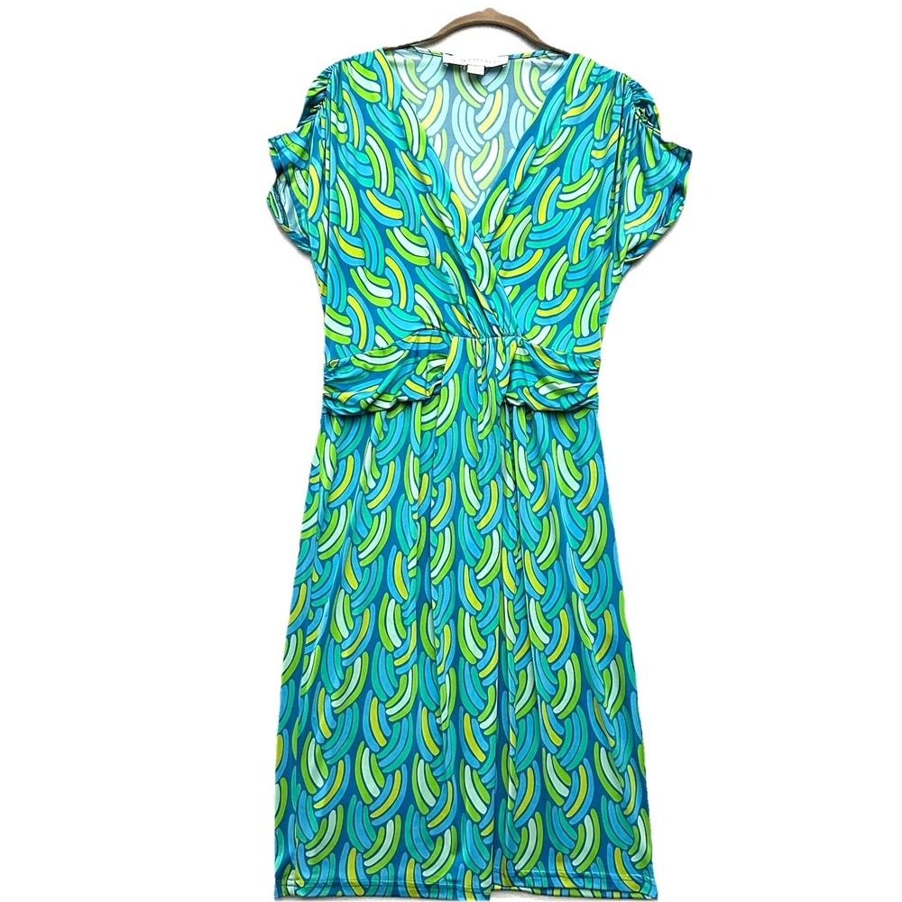 Lesley Evers Sadie Aqua Braid Dress M Medium Blue Green Retro Twee Lightweight